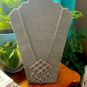 Vintage Hillcraft Silver Chain Necklace with Chunky Pendant